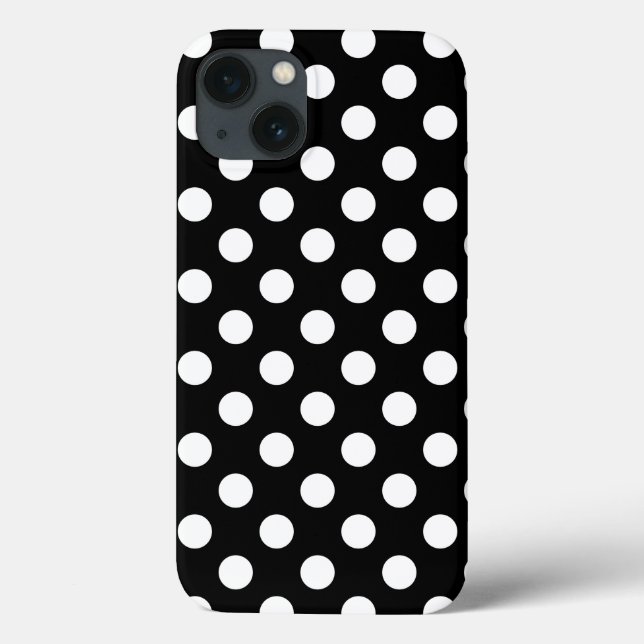 Weiße Polka Punkte auf schwarzem Fall Case-Mate iP Case-Mate iPhone Hülle (Rückseite)