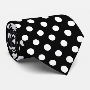 Weiße Polka-Punkte auf schwarzem Hintergrund Krawatte