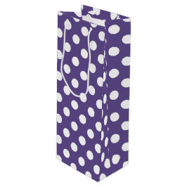 Weiße Polka-Punkte auf Ultraviolett Geschenktüte Für Weinflaschen