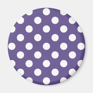 Weiße Polka-Punkte auf Ultraviolett Magnet