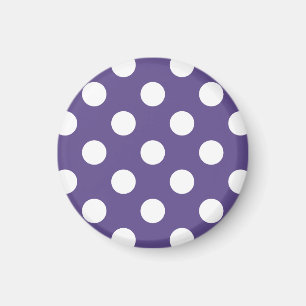 Weiße Polka-Punkte auf Ultraviolett Magnet