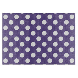 Weiße Polka-Punkte auf Ultraviolett Schneidebrett