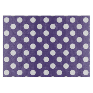Weiße Polka-Punkte auf Ultraviolett Schneidebrett