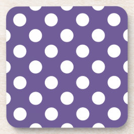 Weiße Polka-Punkte auf Ultraviolett Untersetzer