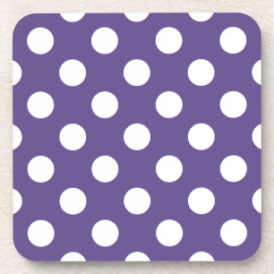 Weiße Polka-Punkte auf Ultraviolett Untersetzer