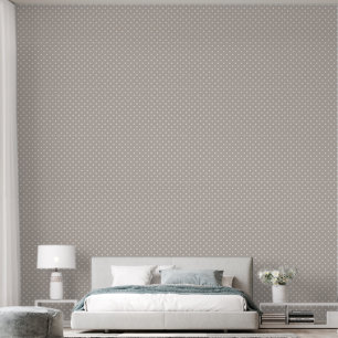 Weiße Polka-Punkte auf weichem Beige Tapete