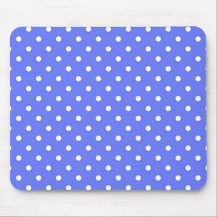 weiße Polka Punkte in blauem Hintergrund. Mousepad