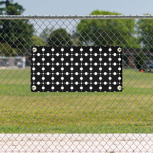 Weiße Polka-Punkte, Polka-Dot-Muster, Punkte, gepu Banner (Insitu)