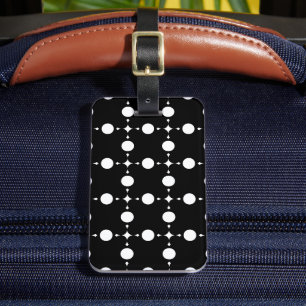 Weiße Polka-Punkte, Polka-Dot-Muster, Punkte, gepu Gepäckanhänger