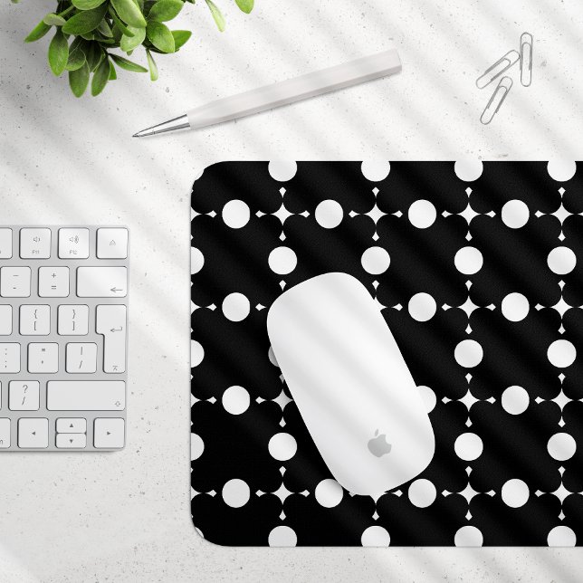 Weiße Polka-Punkte, Polka-Dot-Muster, Punkte, gepu Mousepad (Von Creator hochgeladen)