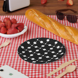 Weiße Polka-Punkte, Polka-Dot-Muster, Punkte, gepu Pappteller