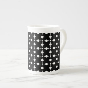 Weiße Polka-Punkte, Polka-Dot-Muster, Punkte, gepu Prozellantasse