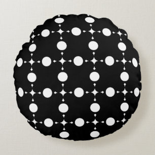 Weiße Polka-Punkte, Polka-Dot-Muster, Punkte, gepu Rundes Kissen