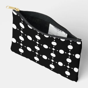 Weiße Polka-Punkte, Polka-Dot-Muster, Punkte, gepu Zubehörtasche
