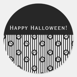 Weiße Polka-Punkte und Streifen Runder Aufkleber