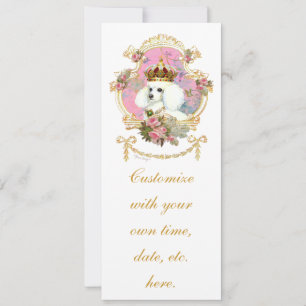 Weiße Poodle Prinzessin mit rosa Rosen