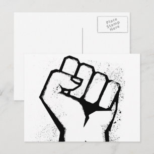 Weiße Protestfaust Postkarte