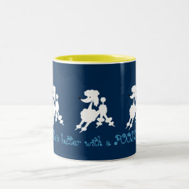 Weiße Pudel-Liebhaber Zweifarbige Tasse