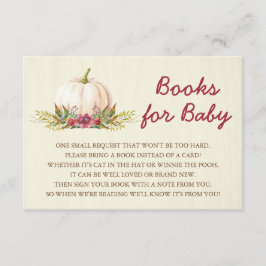 Weiße Pumpkin Fall Blumenbücher für Babywindeln Begleitkarte