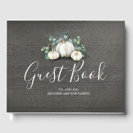 Weiße Pumpkins Rustikale Hochzeit im Herbst Gästebuch
