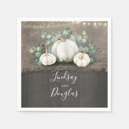 Weiße Pumpkins Rustikale Hochzeit im Herbst Serviette