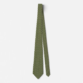 Weiße Punkte Army Green Krawatte preiswert & elega