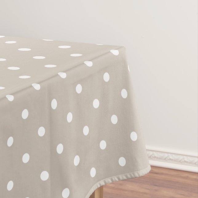 Weiße Punkte auf beigem Hintergrund Tischdecke (Beispiel)