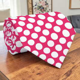 Weiße Punkte auf einer Hot-Pink-Maßanfertigung Kra Krawatte