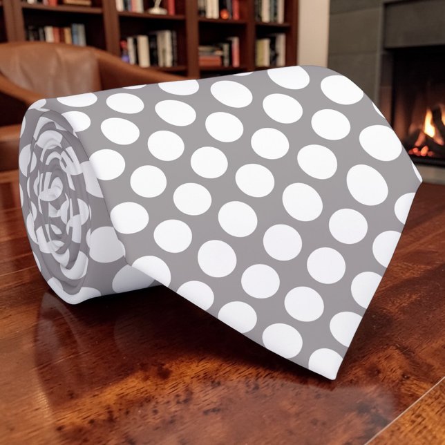 Weiße Punkte auf grauer Anpassung Krawatte (Von Creator hochgeladen)