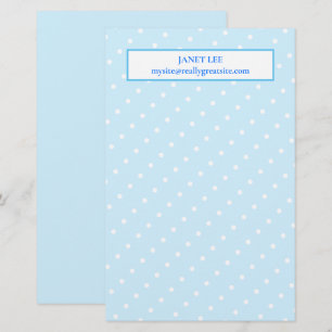 Weiße Punkte auf individuellem blauem Briefpapier 