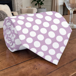 Weiße Punkte auf lavendelfarbenem maßgeschneiderte Krawatte