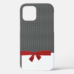 weiße Punkte auf schwarz mit Bogen Case-Mate iPhone Hülle
