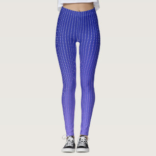 Weiße Punkte blaues Muster Leggings