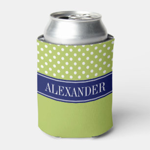 Weiße Punkte CB Navy Namensmonogramm Dosenkühler