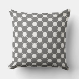 WEISSE PUNKTE DES CHIC-PILLOW_RETRO AUF GRAU. DIY KISSEN