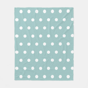 Weiße Punkte Geometrisches Muster Eierschale Blau Fleecedecke