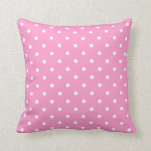 Weiße Punkte, rosa Tupfen-Muster Kissen