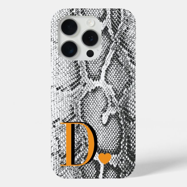 Weiße Python-Schlangenhaut - Reich Elegant Monogra Case-Mate iPhone Hülle (Rückseite)