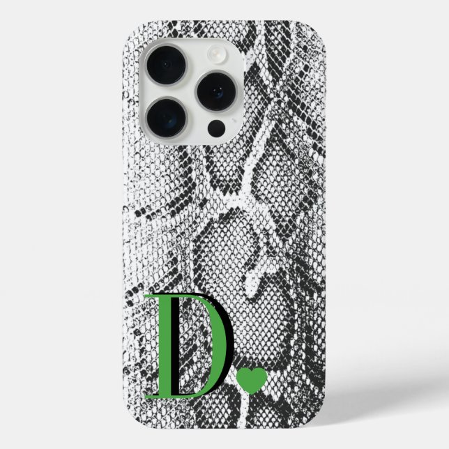 Weiße Python-Schlangenhaut - Reich Elegant Monogra Case-Mate iPhone Hülle (Rückseite)