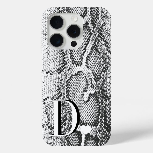 Weiße Python-Schlangenhaut - Reich Elegant Monogra Case-Mate iPhone Hülle (Rückseite)