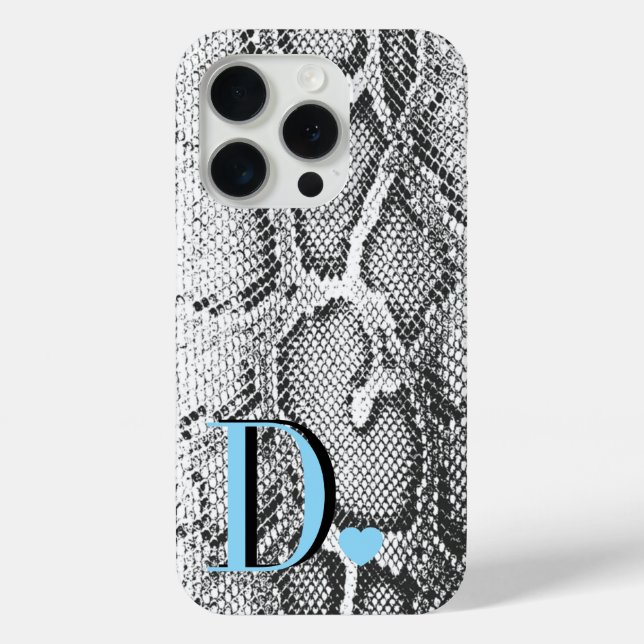 Weiße Python-Schlangenhaut - Reich Elegant Monogra Case-Mate iPhone Hülle (Rückseite)