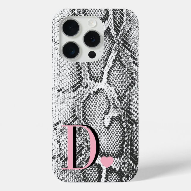 Weiße Python-Schlangenhaut - Reich Elegant Monogra Case-Mate iPhone Hülle (Rückseite)