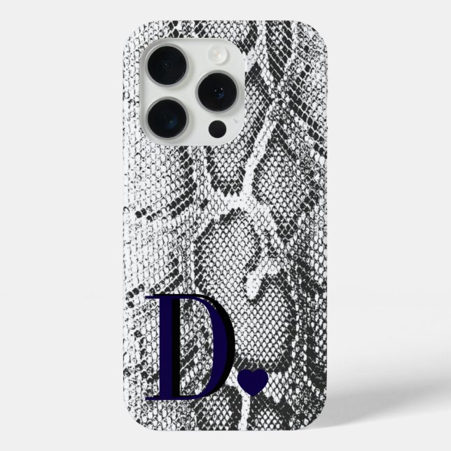 Weiße Python-Schlangenhaut - Reich Elegant Monogra Case-Mate iPhone Hülle (Rückseite)