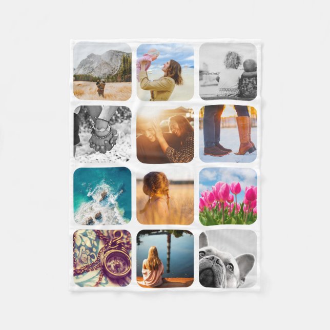 Weiße Rahmensoft für 12 Foto Blanket Template Gitt Fleecedecke (Vorderseite)