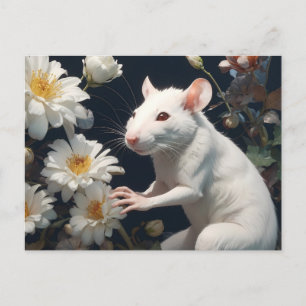 Weiße Ratte Postkarte