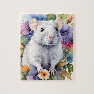 Weiße Ratten-Maus-Familien-Haustier-Porträt