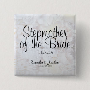 Weiße Reflektionen Stepmutter der Bride Nametag Button