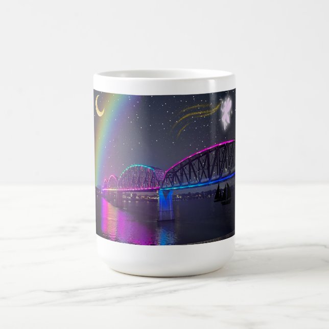 Weiße Regenbogenbrücke Tasse (Mittel)
