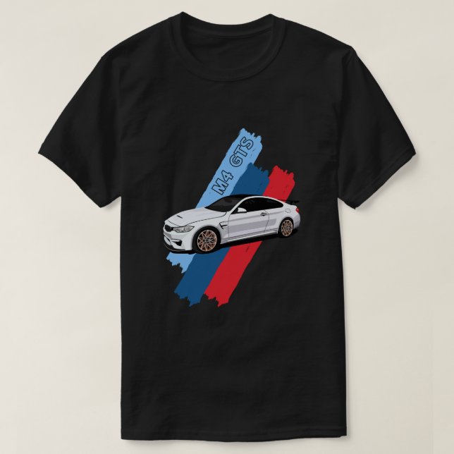 Weiße Rennstreifen für Hochleistungsfahrzeuge T-Shirt (Design vorne)