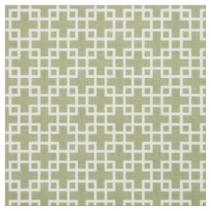 Weiße Retro-Chic-Quadrate-Muster auf Olive Green Stoff